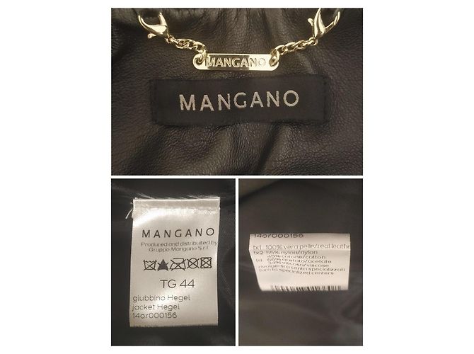Mangano Hegel Lederjacke Schwarz mit Spitzendetails - Ansicht 10