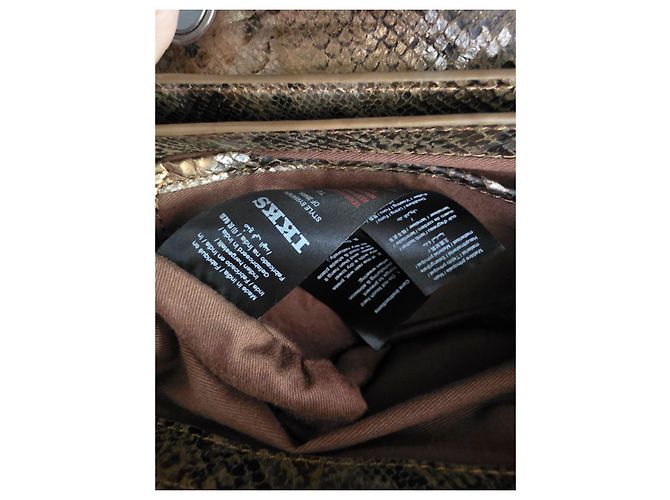 Ikks Schultertasche aus Leder in goldener Python-Optik Braun Python drucken Hellbraun Dunkelbraun - Ansicht 11
