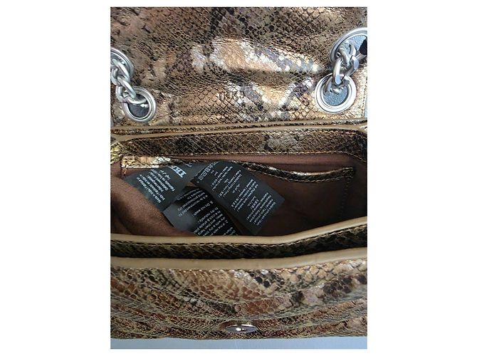 Ikks Schultertasche aus Leder in goldener Python-Optik Braun Python drucken Hellbraun Dunkelbraun - Ansicht 12
