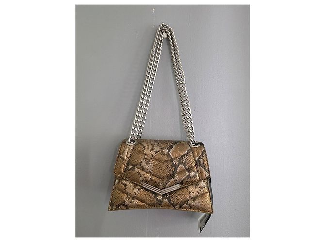 Ikks Schultertasche aus Leder in goldener Python-Optik Braun Python drucken Hellbraun Dunkelbraun - Ansicht 14