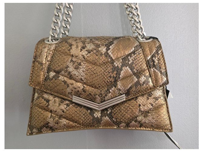 Ikks Schultertasche aus Leder in goldener Python-Optik Braun Python drucken Hellbraun Dunkelbraun - Ansicht 15