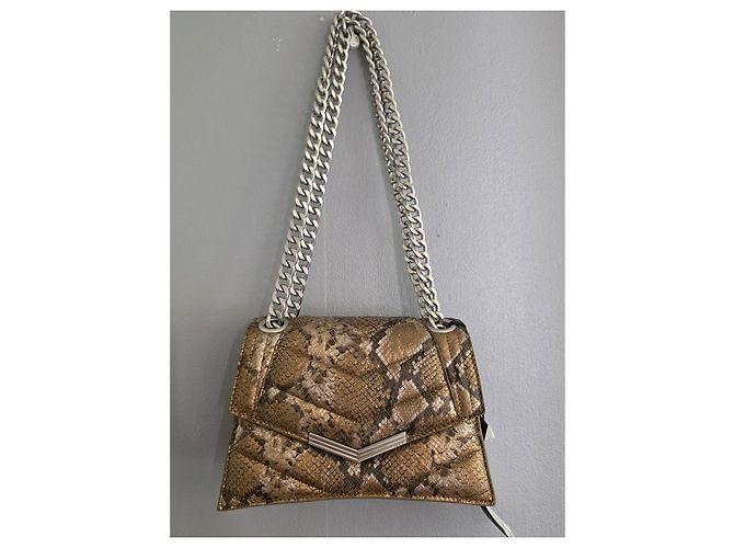 Ikks Schultertasche aus Leder in goldener Python-Optik Braun Python drucken Hellbraun Dunkelbraun - Ansicht 16