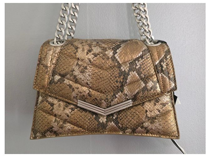 Ikks Schultertasche aus Leder in goldener Python-Optik Braun Python drucken Hellbraun Dunkelbraun - Ansicht 17
