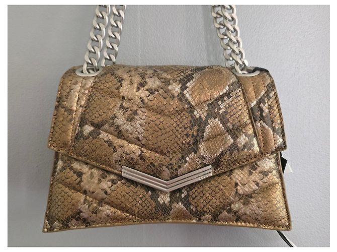 Ikks Schultertasche aus Leder in goldener Python-Optik Braun Python drucken Hellbraun Dunkelbraun - Ansicht 2