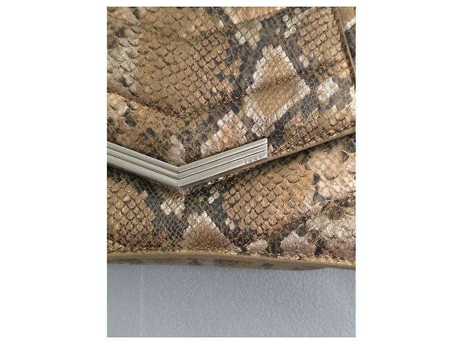 Ikks Schultertasche aus Leder in goldener Python-Optik Braun Python drucken Hellbraun Dunkelbraun - Ansicht 3