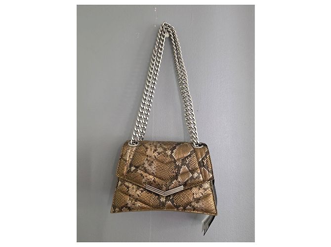 Ikks Schultertasche aus Leder in goldener Python-Optik Braun Python drucken Hellbraun Dunkelbraun - Ansicht 5