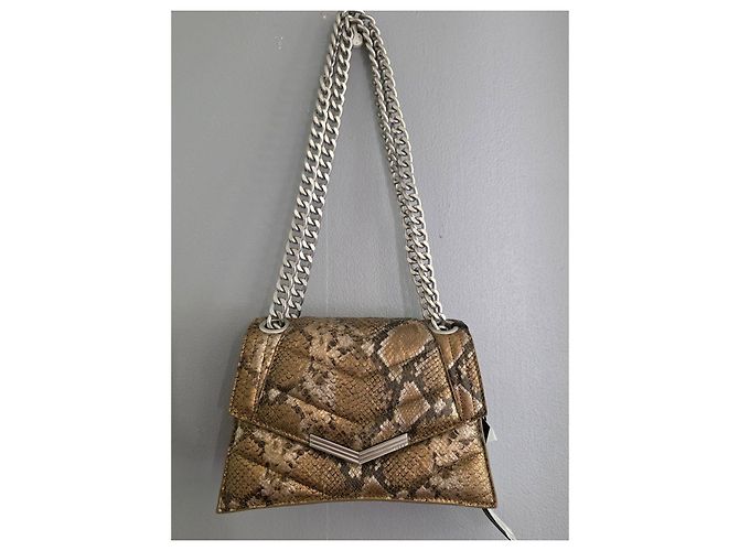 Ikks Schultertasche aus Leder in goldener Python-Optik Braun Python drucken Hellbraun Dunkelbraun - Ansicht 7