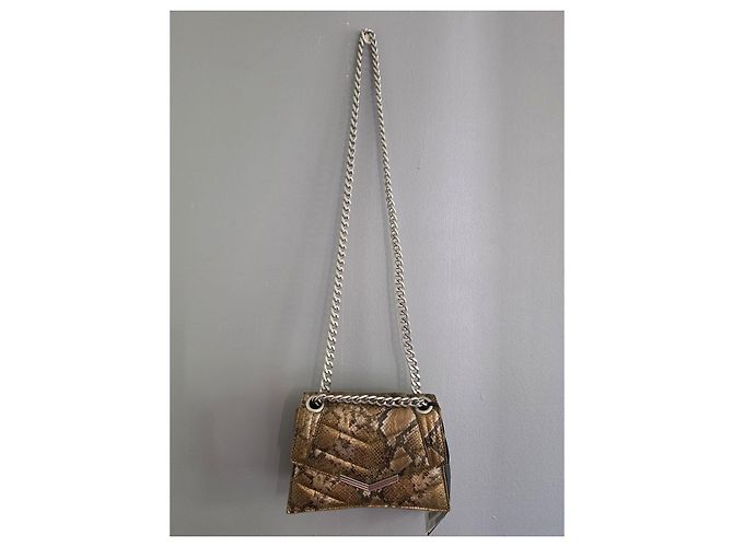 Ikks Schultertasche aus Leder in goldener Python-Optik Braun Python drucken Hellbraun Dunkelbraun - Ansicht 8