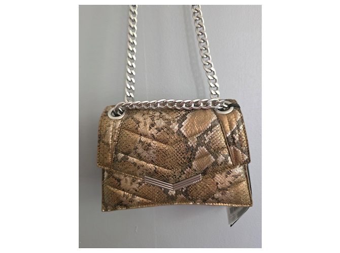 Ikks Schultertasche aus Leder in goldener Python-Optik Braun Python drucken Hellbraun Dunkelbraun - Ansicht 9