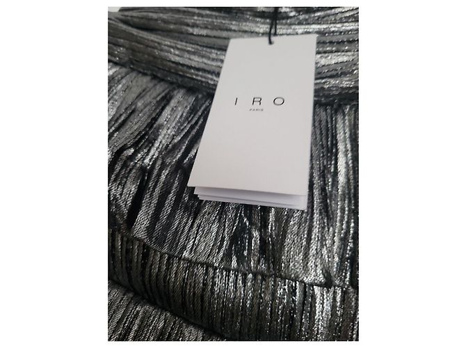 Falda Iro Quora plateada plisada con volantes Hardware de plata - vista 6