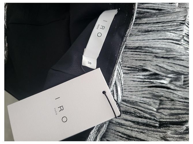 Falda Iro Quora plateada plisada con volantes Hardware de plata - vista 8