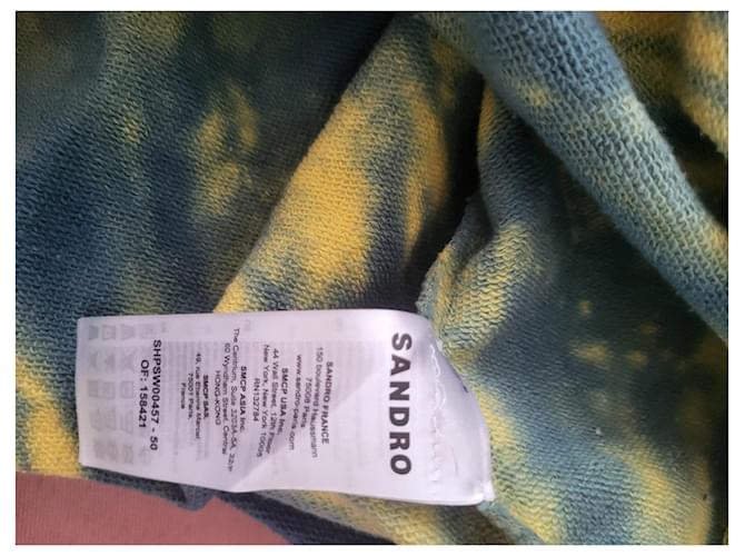 Sandro Tie-Dye Kapuzenpullover Blau Gelb - Ansicht 7