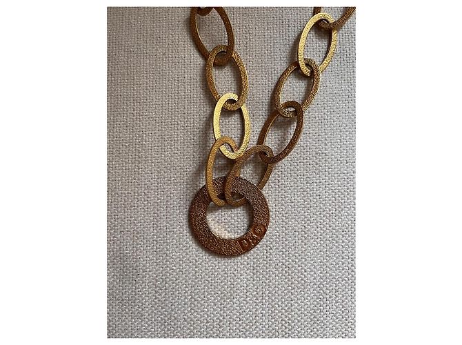 Collana D&G in ottone martellato D'oro - vista 2