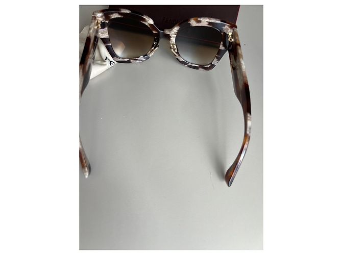 Fendi Cat-Eye Sonnenbrille Braun Weiß - Ansicht 6