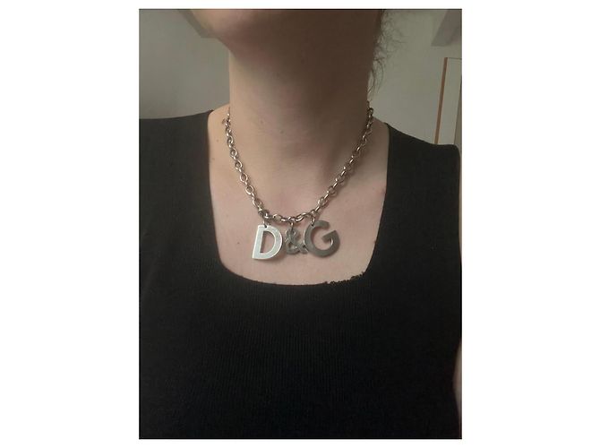 Collana a catena D&G con pendente logo Argento - vista 2