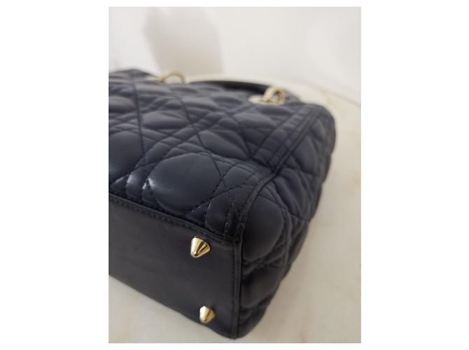Borsa Christian Dior Lady Dior Medium in pelle blu scuro - vista 10