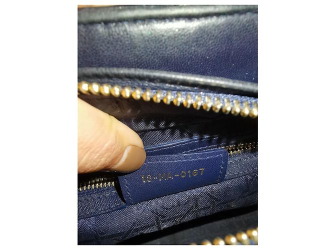Borsa Christian Dior Lady Dior Medium in pelle blu scuro - vista 18