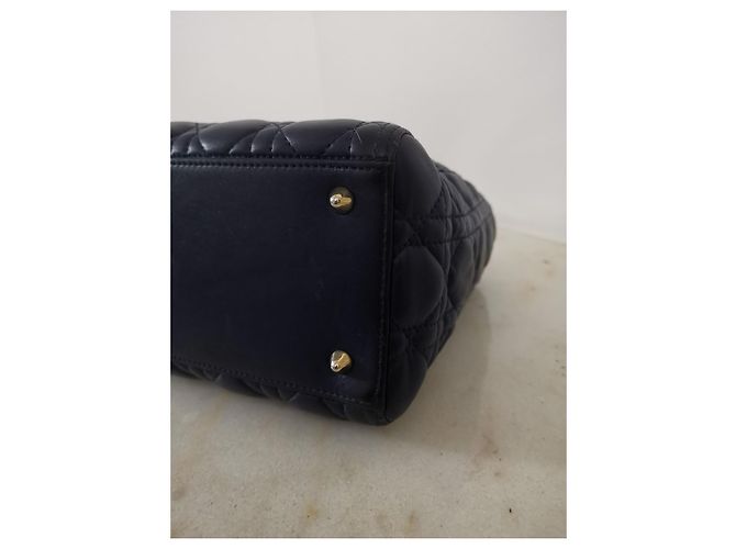 Borsa Christian Dior Lady Dior Medium in pelle blu scuro - vista 9