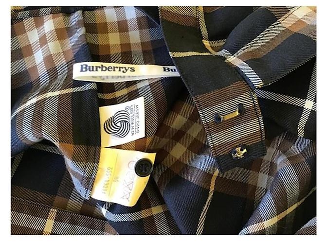 Completo Burberrys Camicia e Gonna a Quadri in Lana Marrone Bianco Blu scuro - vista 4