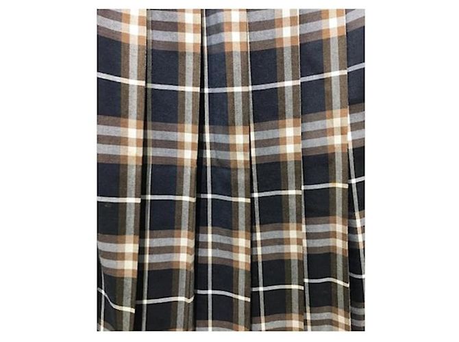 Completo Burberrys Camicia e Gonna a Quadri in Lana Marrone Bianco Blu scuro - vista 6