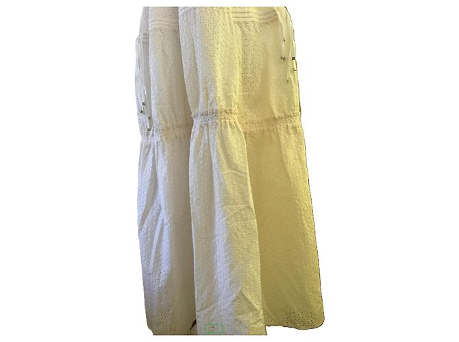 Diesel Black Gold Vestido maxi de algodón broderie anglaise blanco - vista 10