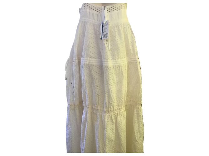 Diesel Black Gold Vestido maxi de algodón broderie anglaise blanco - vista 11
