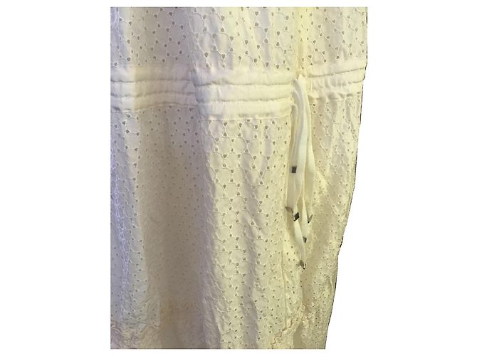 Diesel Black Gold Vestido maxi de algodón broderie anglaise blanco - vista 4