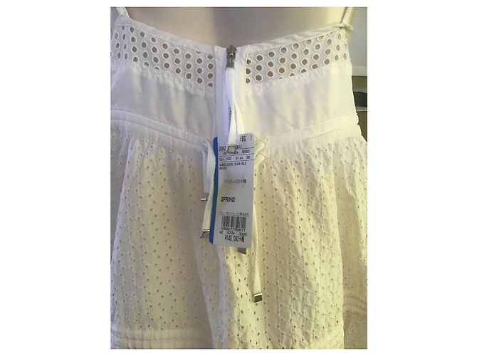 Diesel Black Gold Vestido maxi de algodón broderie anglaise blanco - vista 5