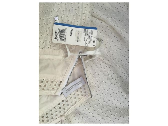 Diesel Black Gold Vestido maxi de algodón broderie anglaise blanco - vista 6