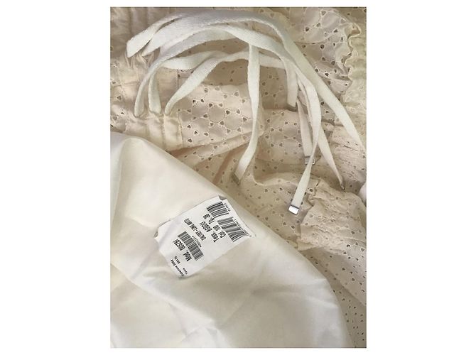 Diesel Black Gold Vestido maxi de algodón broderie anglaise blanco - vista 8