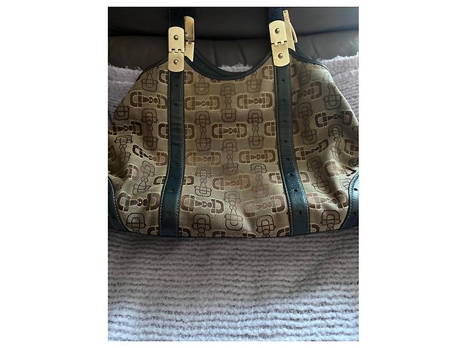 Gucci Borsa Hobo Horsebit in tela e pelle Marrone - vista 2