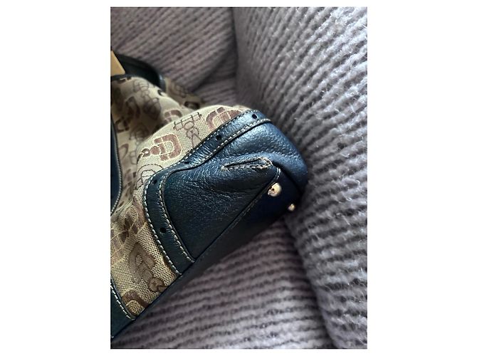 Gucci Borsa Hobo Horsebit in tela e pelle Marrone - vista 5