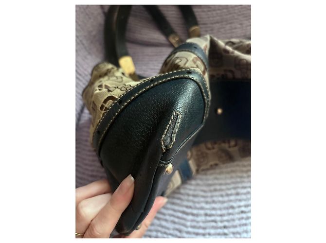 Gucci Borsa Hobo Horsebit in tela e pelle Marrone - vista 6