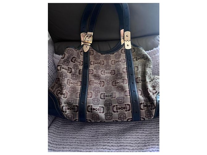 Gucci Borsa Hobo Horsebit in tela e pelle Marrone - vista 7