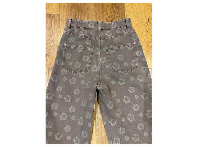 Chanel Vaqueros wide leg con estampado floral gris - vista 10