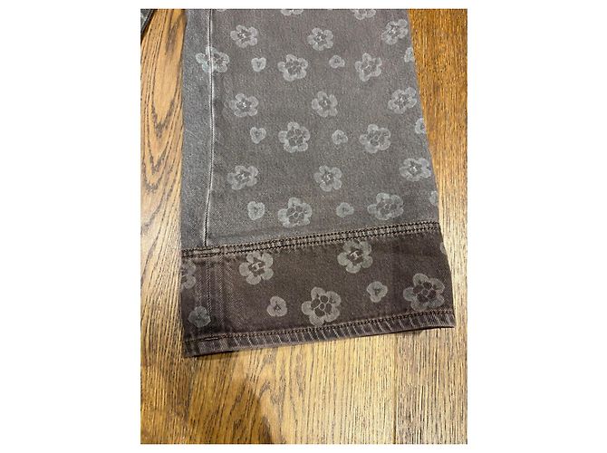 Chanel Vaqueros wide leg con estampado floral gris - vista 11