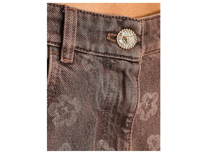 Chanel Vaqueros wide leg con estampado floral gris - vista 8