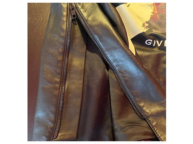 Givenchy 16 AW Lammleder T-Shirt mit Print Schwarz - Ansicht 5