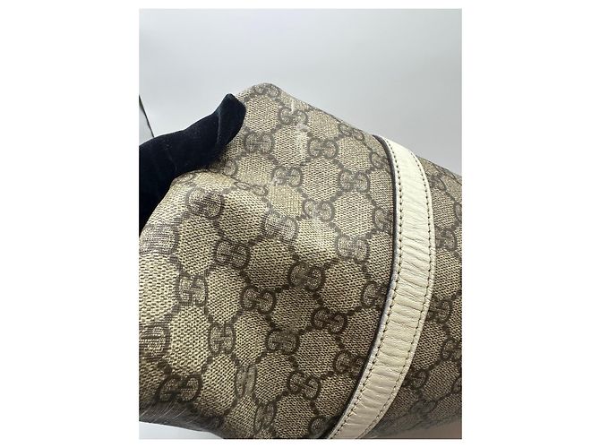 Gucci GG Canvas Web Sherry Line Borsa Tote Marrone Beige - vista 10