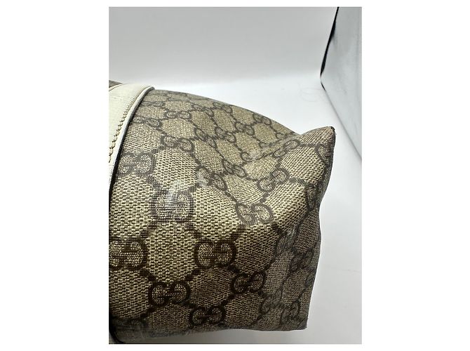 Gucci GG Canvas Web Sherry Line Borsa Tote Marrone Beige - vista 11