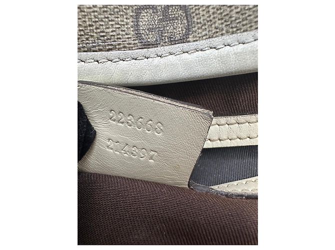Gucci GG Canvas Web Sherry Line Borsa Tote Marrone Beige - vista 17