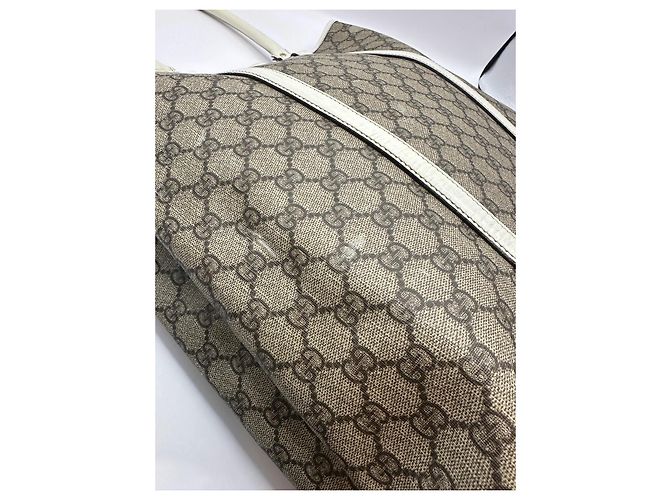 Gucci GG Canvas Web Sherry Line Borsa Tote Marrone Beige - vista 9