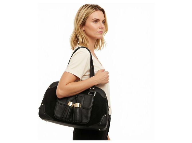Luella Bernie Bolso Bowling Cuero Negro - vista 2