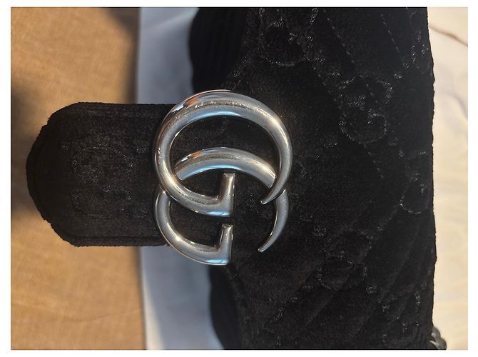 Gucci Marmont Borsa a tracolla in velluto Nero - vista 5