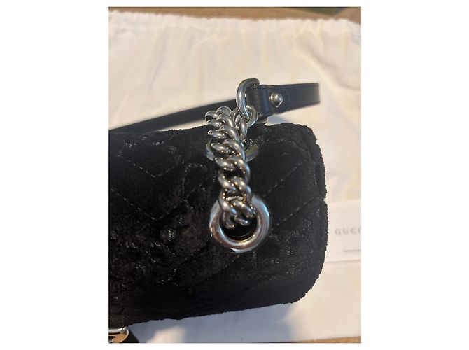 Gucci Marmont Borsa a tracolla in velluto Nero - vista 6