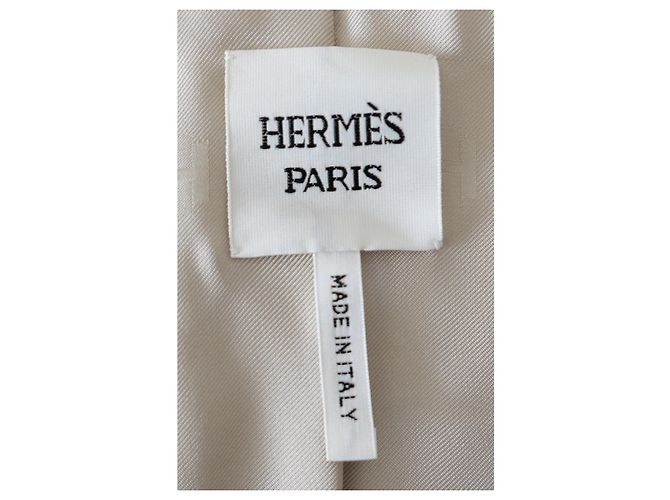 Ring Hermès Abrigo de Piel de Cabra Beige Detalle Anillo - vista 10