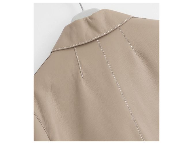 Ring Hermès Abrigo de Piel de Cabra Beige Detalle Anillo - vista 7