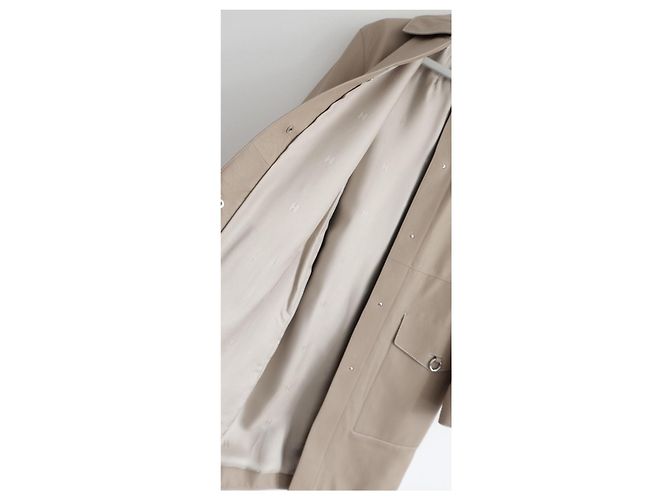 Ring Hermès Abrigo de Piel de Cabra Beige Detalle Anillo - vista 8