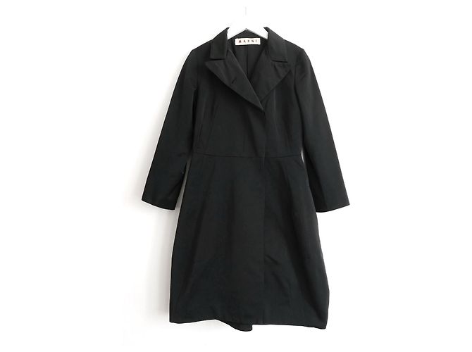 Marni Abito trench in misto cotone nero - vista 2