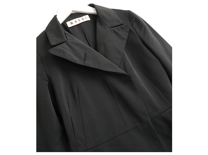 Marni Abito trench in misto cotone nero - vista 3